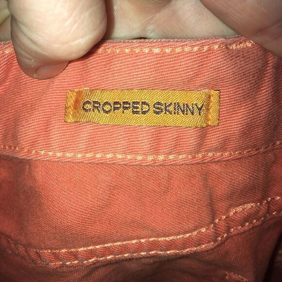 Tory Burch salmon pink size 24 cropped skinny jeans - Picture 3 of 5